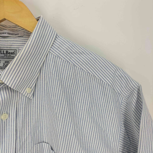 エルエルビーン L.L.Bean WRINKLE RESISTANT ストライプ S/S B.D シャツ メンズ 18-TALL