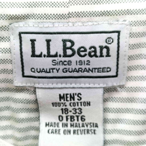 エルエルビーン L.L.Bean WRINKLE RESISTANT ストライプ L/S B.D シャツ メンズ 18-33