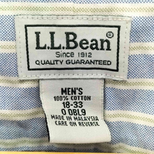 エルエルビーン L.L.Bean WRINKLE RESISTANT ストライプ L/S B.D シャツ メンズ 18-33