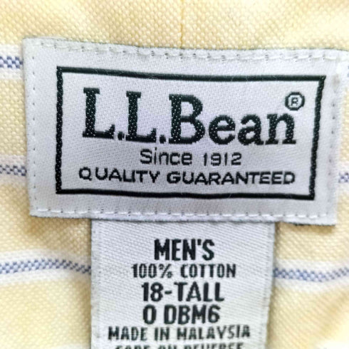 エルエルビーン L.L.Bean WRINKLE RESISTANT ストライプ S/S B.D シャツ メンズ 18-TALL