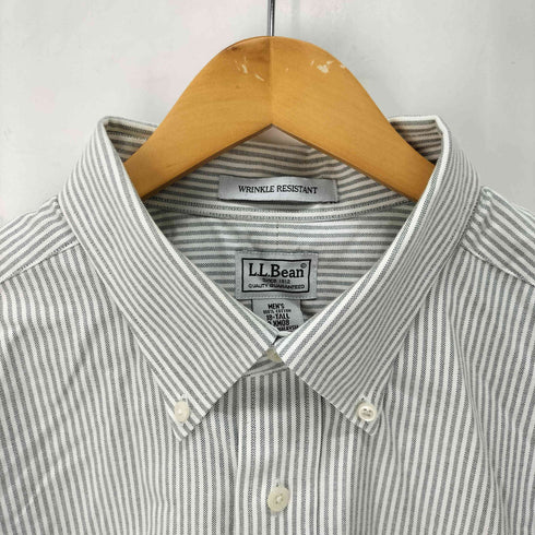 エルエルビーン L.L.Bean WRINKLE RESISTANT ストライプ S/S B.D シャツ メンズ 18-TALL