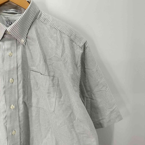 エルエルビーン L.L.Bean WRINKLE RESISTANT ストライプ S/S B.D シャツ メンズ 18-TALL