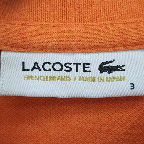 ラコステ LACOSTE 日本製 ロゴ刺繍 鹿の子 ポロシャツ メンズ JPN:3