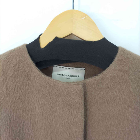 ユナイテッドアローズ UNITED ARROWS アルパカ シャギー ベルテッド ノーカラーコート レディース JPN:38