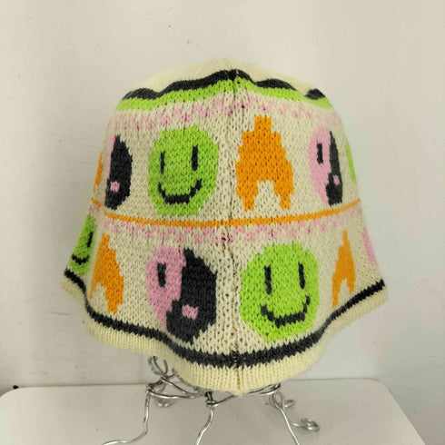 スマイリー ニットバケットハット レディース