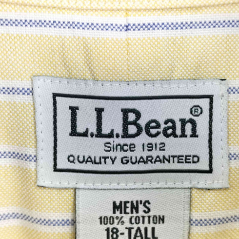エルエルビーン L.L.Bean WRINKLE RESISTANT ストライプ S/S B.D シャツ メンズ 18-TALL
