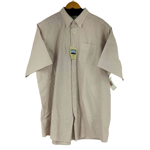 エルエルビーン L.L.Bean WRINKLE RESISTANT ストライプ S/S B.D シャツ メンズ 18-TALL