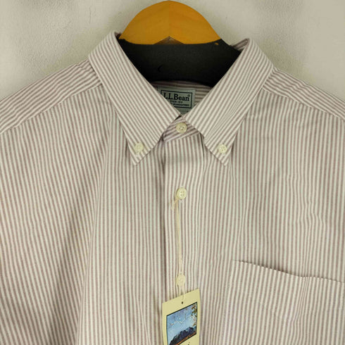 エルエルビーン L.L.Bean WRINKLE RESISTANT ストライプ S/S B.D シャツ メンズ 18-TALL