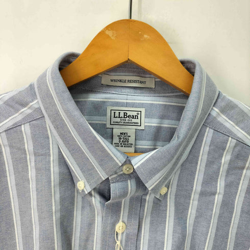 エルエルビーン L.L.Bean WRINKLE RESISTANT ストライプ S/S B.D シャツ メンズ 18-TALL