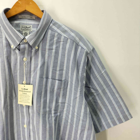 エルエルビーン L.L.Bean WRINKLE RESISTANT ストライプ S/S B.D シャツ メンズ 18-TALL