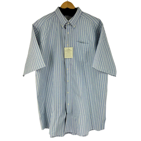 エルエルビーン L.L.Bean WRINKLE RESISTANT ストライプ S/S B.D シャツ メンズ 18-TALL
