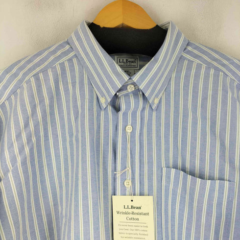 エルエルビーン L.L.Bean WRINKLE RESISTANT ストライプ S/S B.D シャツ メンズ 18-TALL