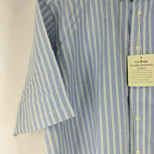 エルエルビーン L.L.Bean WRINKLE RESISTANT ストライプ S/S B.D シャツ メンズ 18-TALL