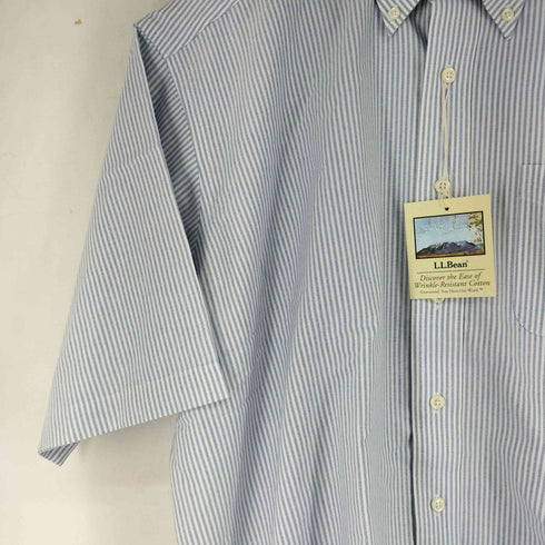 エルエルビーン L.L.Bean WRINKLE RESISTANT ストライプ S/S B.D シャツ メンズ 18-TALL