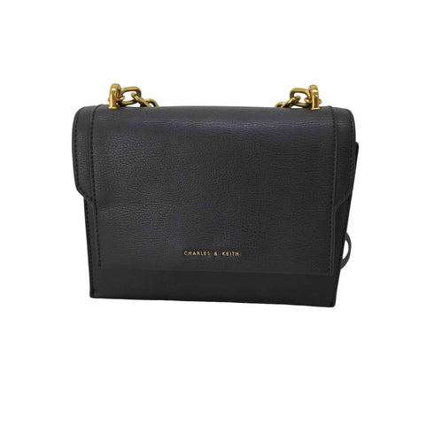 チャールズアンドキース CHARLES&KEITH フロントフラップチェーンハンドルクロスボディバッグ レディース