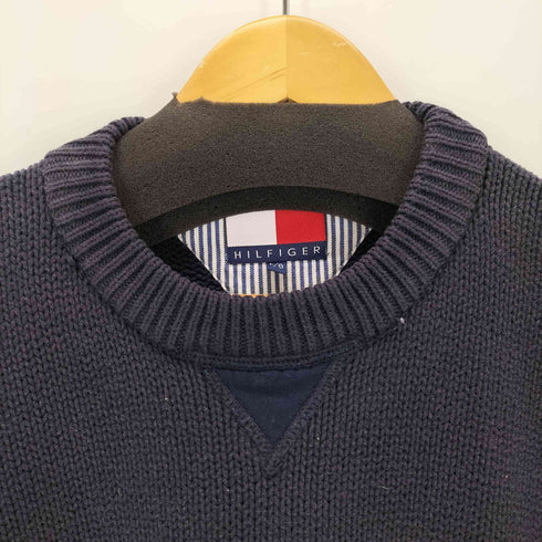 トミーヒルフィガー TOMMY HILFIGER フラッグタグ 刺繍 マルチカラーコットンクルーネックニット メンズ import:L