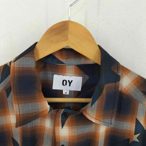 オーワイ OY STAR OMBRE CHECK CROPPED SHIRT メンズ M