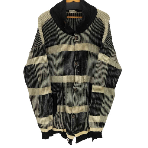 セイバー SABRE MADE IN ENGLAND チェック切替ニットカーディガン メンズ