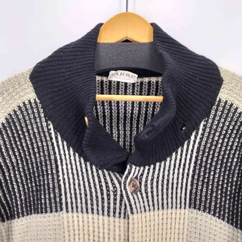 セイバー SABRE MADE IN ENGLAND チェック切替ニットカーディガン メンズ