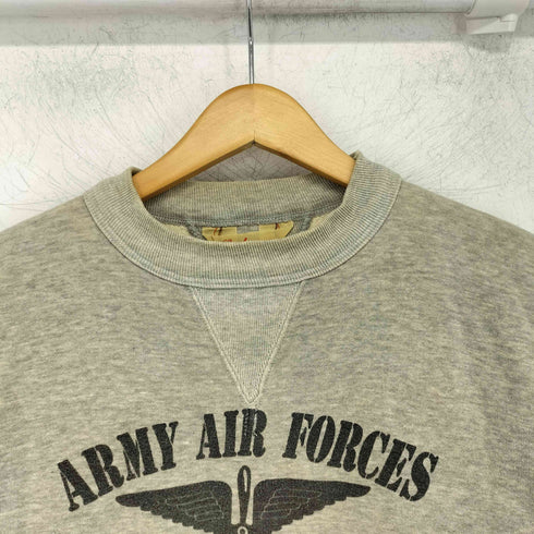 クッシュマン CUSHMAN 両Vはめこみ 4段プリント クルーネックスウェット ARMY AIR FORCE メンズ JPN:L
