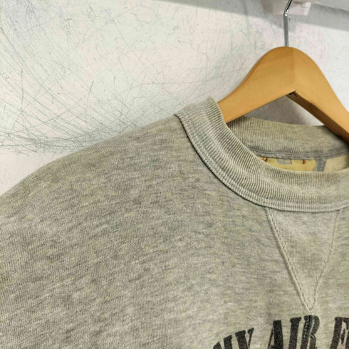 クッシュマン CUSHMAN 両Vはめこみ 4段プリント クルーネックスウェット ARMY AIR FORCE メンズ JPN:L