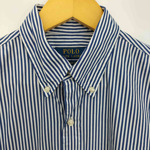 ポロラルフローレン POLO RALPH LAUREN 現行タグ CLASSIC FIT ポニー刺繍 ストライプ ボタンダウン半袖シャツ メンズ S P