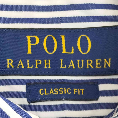 ポロラルフローレン POLO RALPH LAUREN 現行タグ CLASSIC FIT ポニー刺繍 ストライプ ボタンダウン半袖シャツ メンズ S P