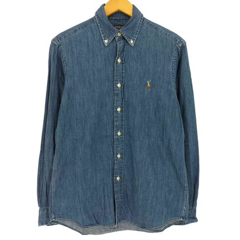 ポロラルフローレン POLO RALPH LAUREN 現行タグ CLASSIC FIT ポニー刺繍 デニム ボタンダウン長袖シャツ メンズ S P