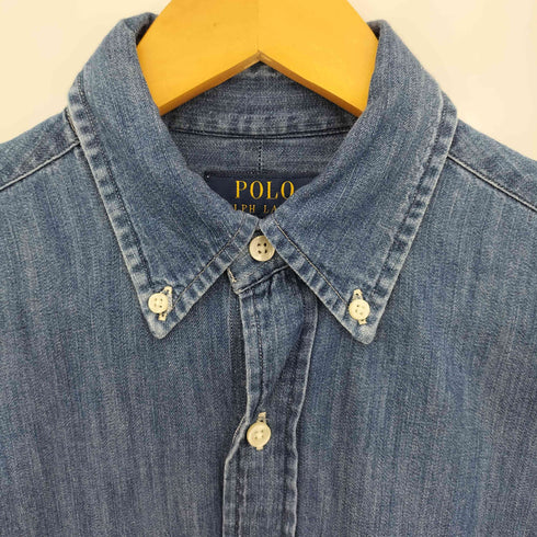 ポロラルフローレン POLO RALPH LAUREN 現行タグ CLASSIC FIT ポニー刺繍 デニム ボタンダウン長袖シャツ メンズ S P