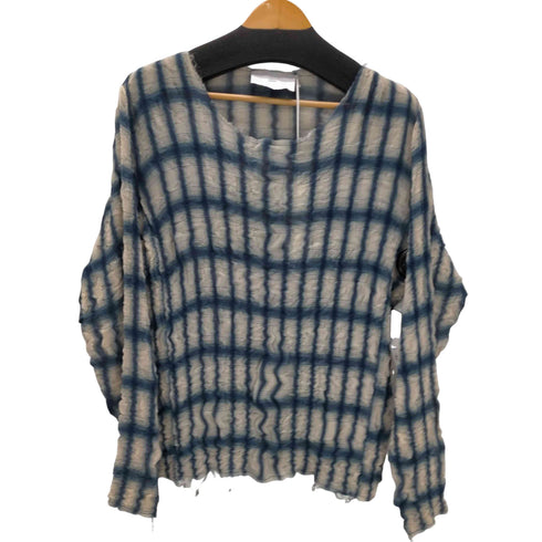 シュガーヒル SUGARHILL 23AW SHEER PLEATED OMBRE PLAID TOPS シアープリーツ オンブレ プレード トップス メンズ JPN:2