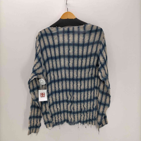 シュガーヒル SUGARHILL 23AW SHEER PLEATED OMBRE PLAID TOPS シアープリーツ オンブレ プレード トップス メンズ JPN:2