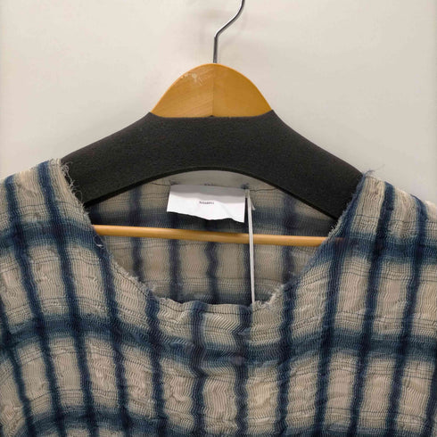 シュガーヒル SUGARHILL 23AW SHEER PLEATED OMBRE PLAID TOPS シアープリーツ オンブレ プレード トップス メンズ JPN:2