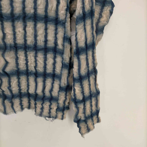 シュガーヒル SUGARHILL 23AW SHEER PLEATED OMBRE PLAID TOPS シアープリーツ オンブレ プレード トップス メンズ JPN:2