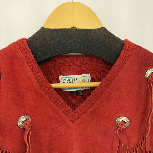 PIONEER WEAR 80s 韓国製 床革 レザーニット レディース S