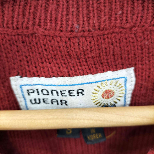 PIONEER WEAR 80s 韓国製 床革 レザーニット レディース S