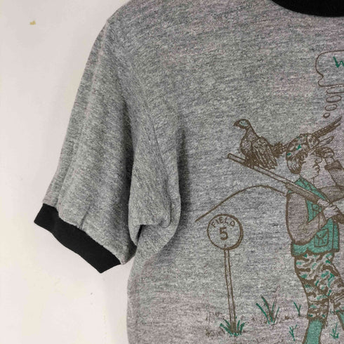 80S USA製 Sportswear 企業 両面プリントデザイン リンガーTシャツ レディース JPN:L