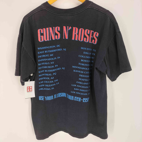 ハードロックバンド 両面プリント クルーネック ツアーTシャツ メンズ