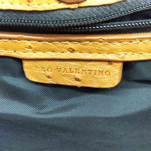 REO VALENTINO オーストリッチ ハンド ブラウン バッグ レディース FREE