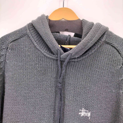 ステューシー Stussy 90s OLD ロゴ刺繍コットンニットパーカー メンズ JPN:L