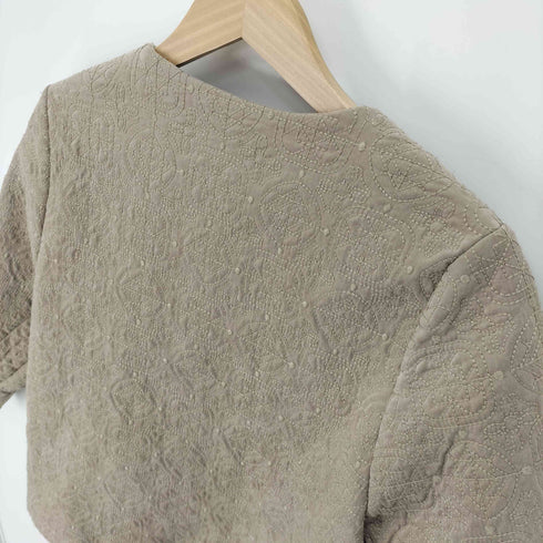 シャンブルドゥシャーム chambre de charme ステッチ デザイン ノーカラー ジャケット レディース FREE