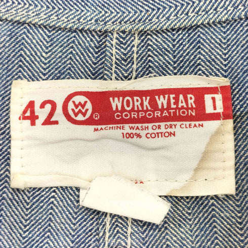 work wear corporation USA製 ヘリンボーン つなぎ メンズ 42