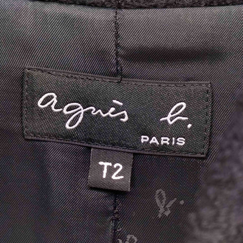 アニエスベー agnes b. スタンドカラー ウール コート レディース T2
