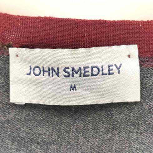 ジョンスメドレー JOHN SMEDLEY 英国製 トライカラー Vネック ウール カーディガン レディース import:M