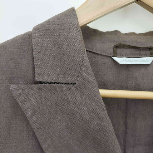 マックスマーラ MAX MARA 白タグ イタリア製 リネン 半袖 ダブルブレスト テーラードジャケット レディース 40