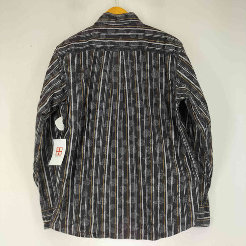 L/S 花柄ストライプ ピケシャツ メンズ
