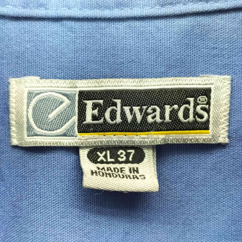 エドワーズ edwards 90-00S 企業ロゴ 刺繍 ボタンダウン L/S シャツ メンズ import:XL