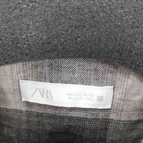 ザラ ZARA リラックスフィットチェックシャツ メンズ L
