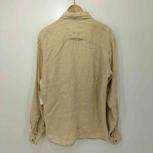 アンジェロリトリコ angelo litrico 80s リネン100 比翼 レギュラーカラー L/S シャツ メンズ import:S