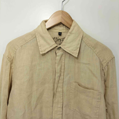 アンジェロリトリコ angelo litrico 80s リネン100 比翼 レギュラーカラー L/S シャツ メンズ import:S