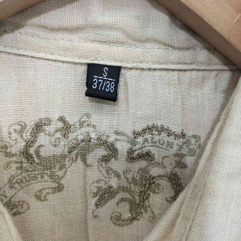 アンジェロリトリコ angelo litrico 80s リネン100 比翼 レギュラーカラー L/S シャツ メンズ import:S